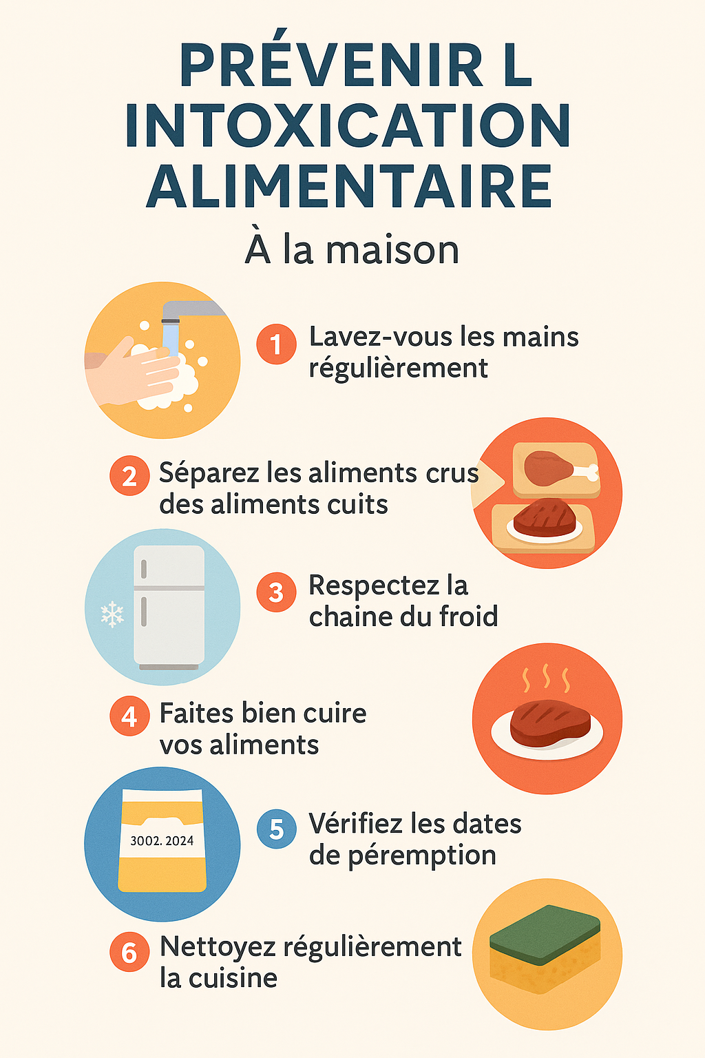 Prévenir l’intoxication alimentaire à la maison